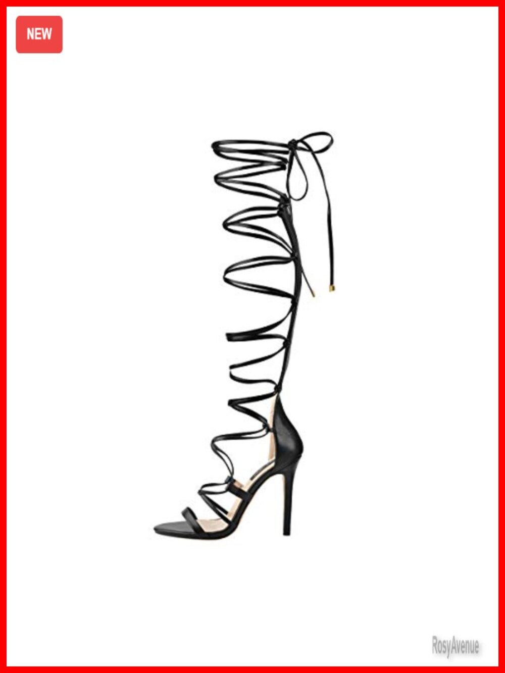 LISHAN Womens Gladiator Knee High Sandals Lace Up Criss Cross Strappy Stiletto